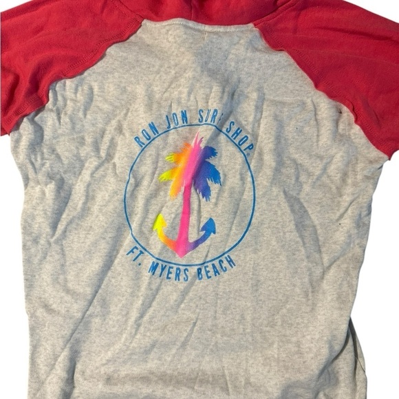 RON JON SURF SHOP NWT Fort Myers Red Pink Gray Hoodie Logo Tassel NEW XL Beach - Picture 6 of 10